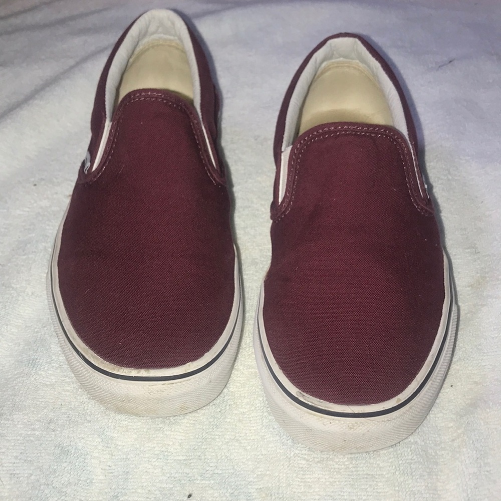 Burgundy Slip On Vans